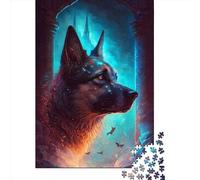 Rompecabezas Cuadrado Creativo de 1000 Piezas con la fábula del Pastor alemán para Adultos. Juego desafiante de Papel de 38 x 26 cm.