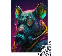 Rompecabezas Cuadrado Creativo de 1000 Piezas con la Rata del Apocalipsis para Adultos. Juego de ingenio y Rompecabezas de Papel. Medidas: 38 x 26 cm / 1000 Piezas.