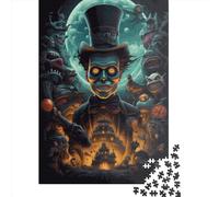 Rompecabezas Cuadrado Creativo de 1000 Piezas con póster de Halloween Espeluznante para Adultos y Rompecabezas de Madera, Juego desafiante de 1000 Piezas (75x50cm)