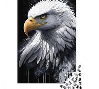 Rompecabezas Cuadrado Creativo de 1000 Piezas con Retrato de águila Blanca para Adultos. Juego desafiante de Papel de 38 x 26 cm.
