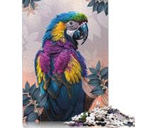 Rompecabezas Cuadrado Creativo de 1000 Piezas con un Colorido Loro en Estilo Low Poly para Adultos. Juego de Rompecabezas de Madera, Juguete e Ingenioso. 1000 Piezas (75x50cm)