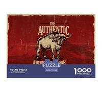 Rompecabezas Cuadrado Creativo de 1000 Piezas de Animales Retro de Yak para Adultos y Rompecabezas de Madera, Juegos antiestrés y Regalos navideños únicos. 1000 Piezas (75 x 50 cm).