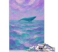 Rompecabezas Cuadrado Creativo de 1000 Piezas de Ballena Pastel Dream - Arte de fantasía oceánica Suave para Adultos y Rompecabezas de Papel, Juguetes educativos de 38 x 26 cm (1000 Piezas)