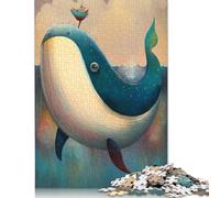 Rompecabezas Cuadrado Creativo de 1000 Piezas de Ballenas Lindas como Botones para Adultos y Rompecabezas de Madera. Juego desafiante. 1000 Piezas (75 x 50 cm).