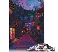 Rompecabezas Cuadrado Creativo de 1000 Piezas de Estilo Retro japonés para Adultos y Rompecabezas de Madera. Juego desafiante (75 x 50 cm).