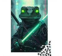 Rompecabezas Cuadrado Creativo de 1000 Piezas de Frog Ninja para Adultos. Juego desafiante de Papel de 38 x 26 cm.
