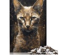 Rompecabezas Cuadrado Creativo de 1000 Piezas de Gato Abisinio con Poderes mágicos para Adultos y Rompecabezas de Madera, Juego Educativo para Adultos, 1000 Piezas (75 x 50 cm)