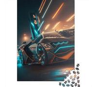 Rompecabezas Cuadrado Creativo de 500 Piezas con diseño de Coche superdeportivo futurista para Adultos. Rompecabezas de Madera desafiante de 500 Piezas (52 x 38 cm).