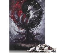 Rompecabezas Cuadrado Creativo de 500 Piezas con diseño de espíritu Kitsune para Adultos y Rompecabezas de Madera, Juego Intelectual, 52 x 38 cm.