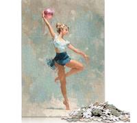 Rompecabezas Cuadrado Creativo de 500 Piezas con diseño de Gimnasta con Pelota para Adultos. Juego de Rompecabezas de Madera, Juguete e Ingenioso. 500 Piezas (52 x 38 cm).