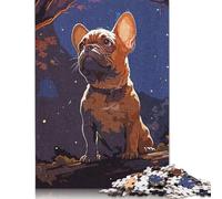 Rompecabezas Cuadrado Creativo de 500 Piezas con diseño de Perro Vintage para Adultos y Rompecabezas de Madera para aliviar el estrés y Regalos navideños únicos (52 x 38 cm)