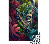 Rompecabezas Cuadrado Creativo de 500 Piezas con temática de alienígenas en el Bosque Oculto para Adultos y Juguetes educativos de Madera 500 Piezas (52x38cm)