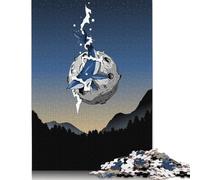 Rompecabezas Cuadrado Creativo de 500 Piezas de Ballena y Luna Grande para Adultos y Rompecabezas de Madera, Juegos antiestrés y Regalos navideños únicos. 500 Piezas (52 x 38 cm).