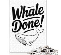 Rompecabezas Cuadrado Creativo de 500 Piezas Whale Done! con ilustración de Juego de Palabras para Adultos y Rompecabezas de Madera, Juego Intelectual de 52 x 38 cm.
