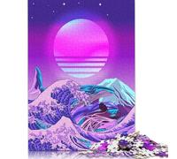 Rompecabezas Cuadrado Creativo de Ballena y Orca Kanagawa de 1000 Olas para Adultos, Rompecabezas de Madera, Juegos de desafío únicos, 1000 Piezas (75 x 50 cm)