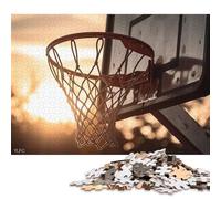 Rompecabezas Cuadrado Creativo de Baloncesto Golden Hour de 1000 Piezas para Adultos y Rompecabezas de Madera, Juego desafiante de 1000 Piezas (75x50cm)