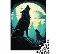 Rompecabezas Cuadrado Creativo de Lobo de 1000 Piezas para Adultos. Rompecabezas de Papel, Juguete Educativo. 38 x 26 cm / 1000 Piezas.