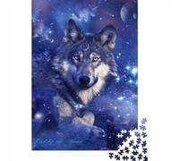 Rompecabezas Cuadrado Creativo de Lobo de 1000 Piezas para Adultos y Rompecabezas de Madera, Juego Educativo para Adultos de 1000 Piezas (75x50cm)