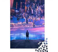 Rompecabezas Cuadrado de 1000 Piezas Ciudad de los Sueños para Adultos y Rompecabezas de Madera, Juego Educativo, Juguete de desafío, 1000 Piezas (75x50cm)