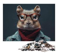 Rompecabezas Cuadrado de 1000 Piezas con diseño de Ardilla, Elegante y Divertido, para Adultos. Juego Educativo de Madera. Juguete de desafío. 1000 Piezas (75x50cm)