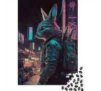 Rompecabezas Cuadrado de 1000 Piezas con diseño de Conejo y Humano, Ideal para Adultos. Rompecabezas de Papel, Adultos. Medidas: 38 x 26 cm / 1000 Piezas.