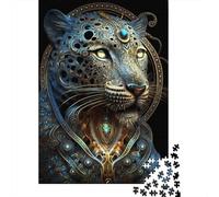 Rompecabezas Cuadrado de 1000 Piezas con diseño de Leopardo y astrología mística para Adultos y niños Medidas: 38 x 26 cm.