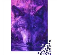 Rompecabezas Cuadrado de 1000 Piezas con diseño de Lobo Morado para Adultos, Juguete Educativo de Papel, 38 x 26 cm / 1000 Piezas
