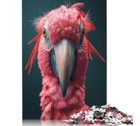 Rompecabezas Cuadrado de 1000 Piezas con diseño de Loro Rosa Grande para Adultos, Rompecabezas de Madera, Juego práctico de 1000 Piezas (75x50cm)