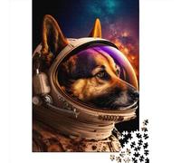 Rompecabezas Cuadrado de 1000 Piezas con diseño de Pastor alemán Espacial para Adultos. Rompecabezas de Papel, Juguete Educativo para Aprender y Jugar en Familia. 38 x 26 cm / 1000 Piezas