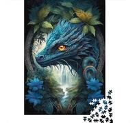 Rompecabezas Cuadrado de 1000 Piezas con dragón en Mandala de la Jungla para Adultos, Rompecabezas de Papel, Juego práctico, 38 x 26 cm / 1000 Piezas