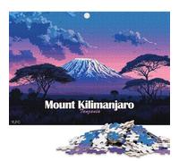 Rompecabezas Cuadrado de 1000 Piezas con el Paisaje del Monte Kilimanjaro, Tanzania. Ideal para Adultos y niños Medidas: 38 x 26 cm.