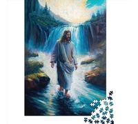 Rompecabezas Cuadrado de 1000 Piezas con la Imagen de Jesús Caminando sobre el Agua, Ideal para Adultos y niños. Rompecabezas de Madera, 1000 Piezas (75 x 50 cm).