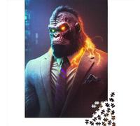 Rompecabezas Cuadrado de 1000 Piezas con la Imagen de un Gorila Director con Traje, para Adultos. Rompecabezas de Madera, Juguete Educativo de 1000 Piezas (75 x 50 cm).