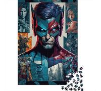 Rompecabezas Cuadrado de 1000 Piezas con póster de superhéroe Vintage para Adultos, Rompecabezas de Madera, Juguete Educativo de Aprendizaje de 1000 Piezas (75x50cm)