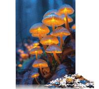 Rompecabezas Cuadrado de 1000 Piezas con Setas Luminosas en el Bosque para Adultos. Rompecabezas de Papel Educativo. Juego Familiar. 38 x 26 cm / 1000 Piezas.