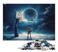 Rompecabezas Cuadrado de 1000 Piezas de Baloncesto Espacial para Adultos y Actividades Familiares (38 x 26 cm).