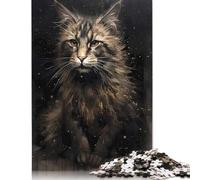 Rompecabezas Cuadrado de 1000 Piezas de la fábula del Gato del Bosque Noruego para Adultos y Rompecabezas de Papel, Juguetes educativos de Aprendizaje, Juegos Familiares, 38 x 26 cm/1000 Piezas