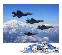Rompecabezas Cuadrado de 1000 Piezas de la Fuerza Aérea F-35: Guerra de Aviones. para Adultos. Juego Educativo de Papel. 38 x 26 cm / 1000 Piezas.