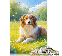 Rompecabezas Cuadrado de 1000 Piezas de Perro Pastor inglés Antiguo para Adultos, Rompecabezas de Madera, Juegos de desafío únicos, 1000 Piezas (75 x 50 cm)