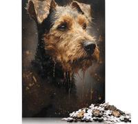 Rompecabezas Cuadrado de 1000 Piezas de Welsh Terrier para Adultos, Rompecabezas de Papel, Juego Educativo, Juguete de desafío, 38 x 26 cm (1000 Piezas)