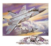 Rompecabezas Cuadrado de 1000 Piezas del avión de Combate Ruso MiG-31 para Adultos. Rompecabezas de Papel Educativo para Toda la Familia. 38 x 26 cm / 1000 Piezas.