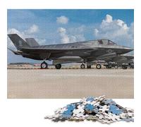 Rompecabezas Cuadrado de 1000 Piezas del avión Lockheed Martin F35 para Adultos y Rompecabezas de Madera, Juego Educativo de 1000 Piezas (75x50cm)