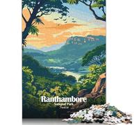 Rompecabezas Cuadrado de 1000 Piezas del Parque Nacional Ranthambore, India, Paisaje para Adultos, Rompecabezas de Papel, Juguete Educativo de Aprendizaje, 38 x 26 cm (1000 Piezas)