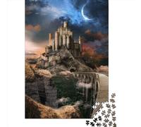 Rompecabezas Cuadrado de 1000 Piezas El Castillo Medieval para Adultos, Rompecabezas de Madera, Juguete Educativo de Aprendizaje, 1000 Piezas (75x50cm)