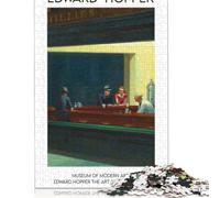 Rompecabezas Cuadrado de 1000 Piezas Nighthawks de Edward Hopper para Adultos y niños, de Papel, 38 x 26 cm, 1000 Piezas