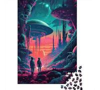 Rompecabezas Cuadrado de 1000 Piezas para Adultos: Descubre los ovnis. Juguete Educativo de Madera para Aprender. 1000 Piezas (75 x 50 cm).