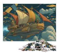 Rompecabezas Cuadrado de 300 Piezas Avión Volador Entre Nubes para Adultos y Rompecabezas de Madera, Juguetes educativos, Juegos Familiares, 300 Piezas (40 x 28 cm)