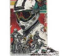 Rompecabezas Cuadrado de 300 Piezas con pósteres Retro de Carreras de Motos para Adultos y niños, de Madera, (40 x 28 cm).