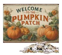 Rompecabezas Cuadrado de 500 Piezas Bienvenido a Pumpkin Patch para Adultos y Rompecabezas de Madera, Juego Educativo, Juguete de desafío, 500 Piezas (52 x 38 cm)