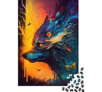 Rompecabezas Cuadrado de 500 Piezas con diseño de Lobo de Pesadilla Colorido para Adultos y niños. Rompecabezas de Madera 500 Piezas (52 x 38 cm).